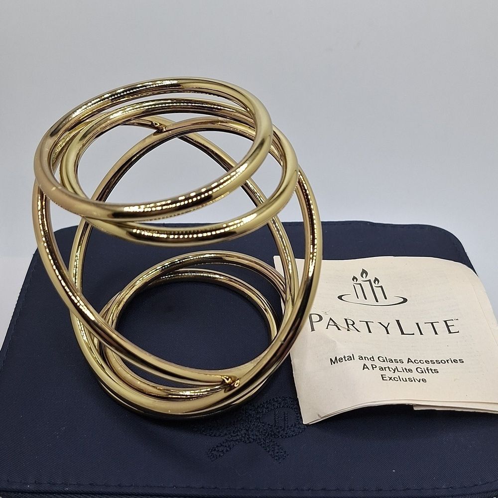 Party lite candle stand accent gold decor candle accessories